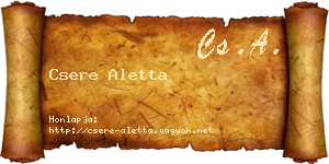 Csere Aletta névjegykártya